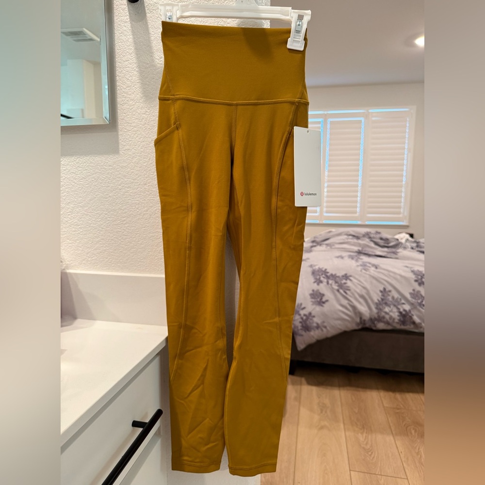 Lululemon Athletica Yellow High-Waisted Leggings